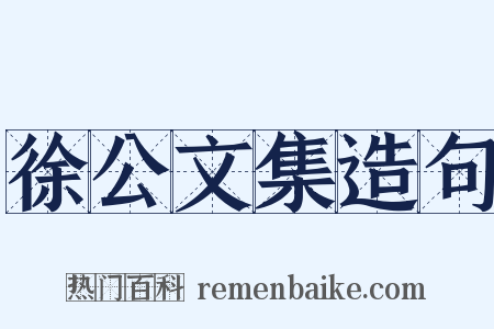 徐公文集造句是什么意思的图片